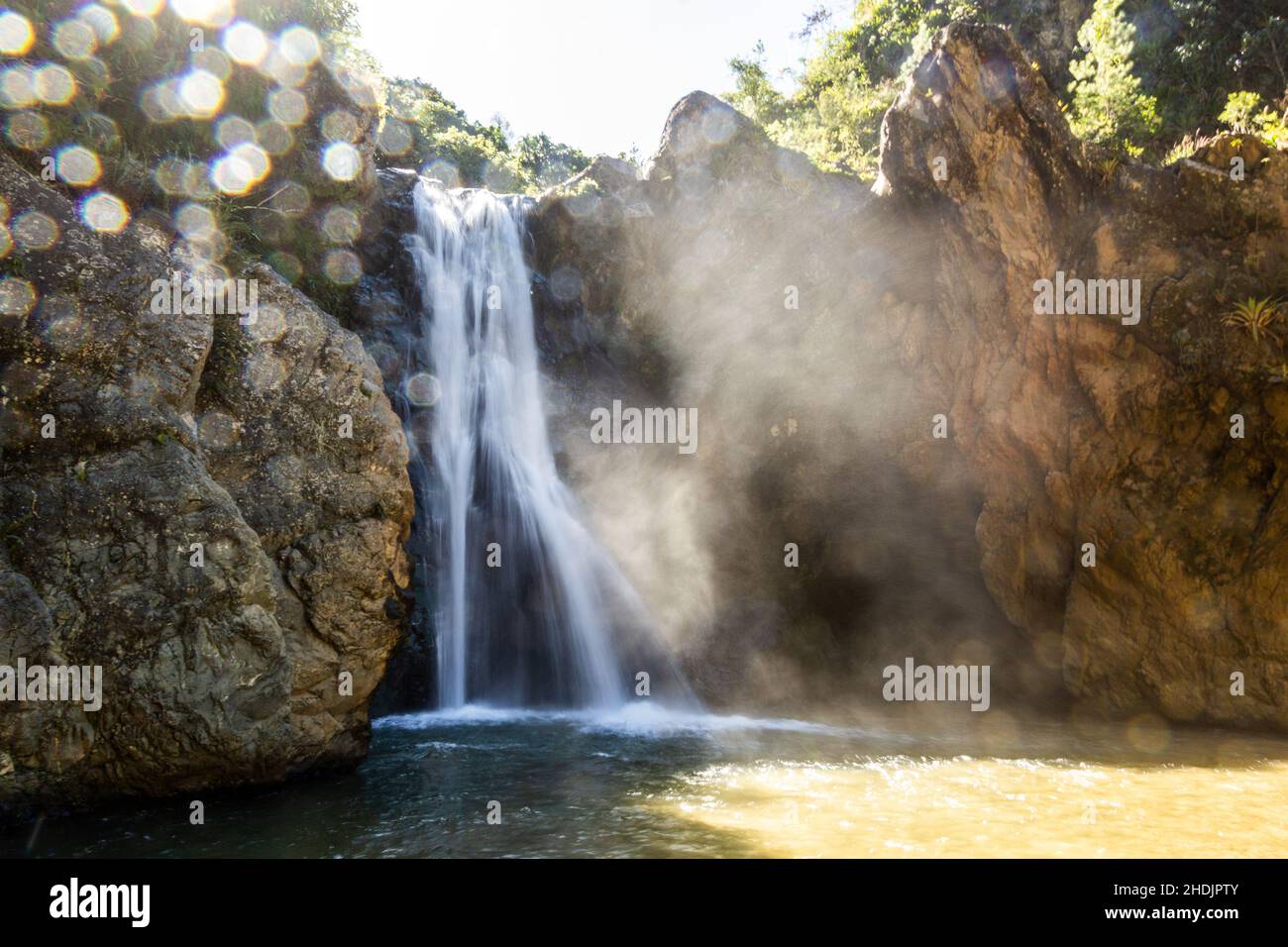 Salto de Baiguate waterfall near Jarabacoa town in Dominican Republic Stock Photo