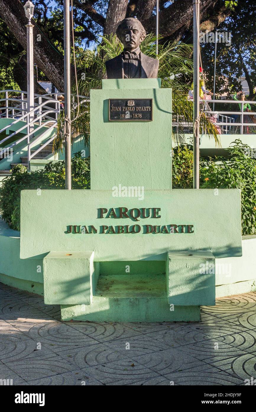 JARABACOA, DOMINICAN REPUBLIC - DECEMBER 9, 2018: Juan Pablo Duarte monument in Jarabacoa, Dominican Republic Stock Photo