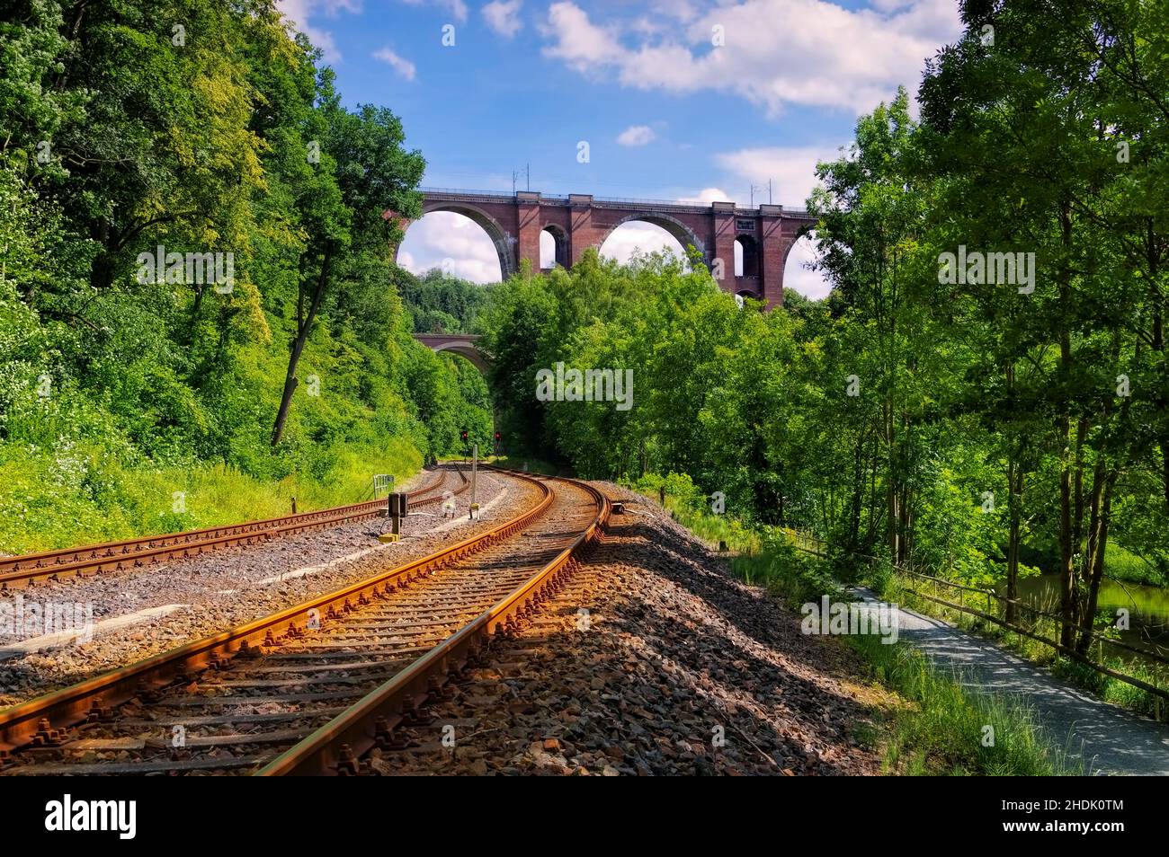 bridge, rail, elster viaduct, bridges, rails Stock Photo
