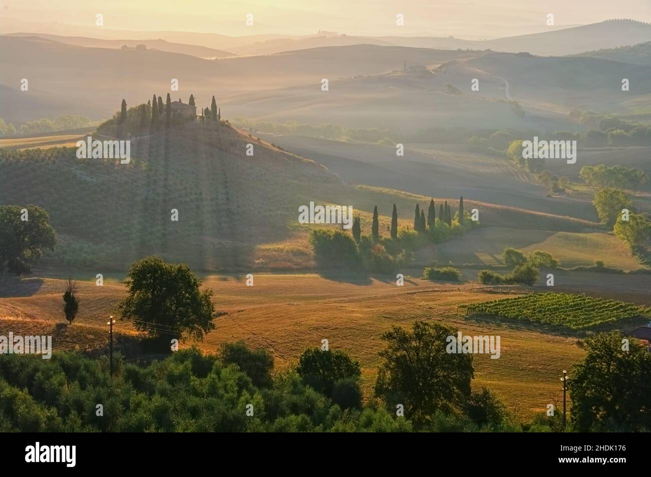 morning mood, tuscany, val d'orcia, morning moods, tuscanies Stock Photo