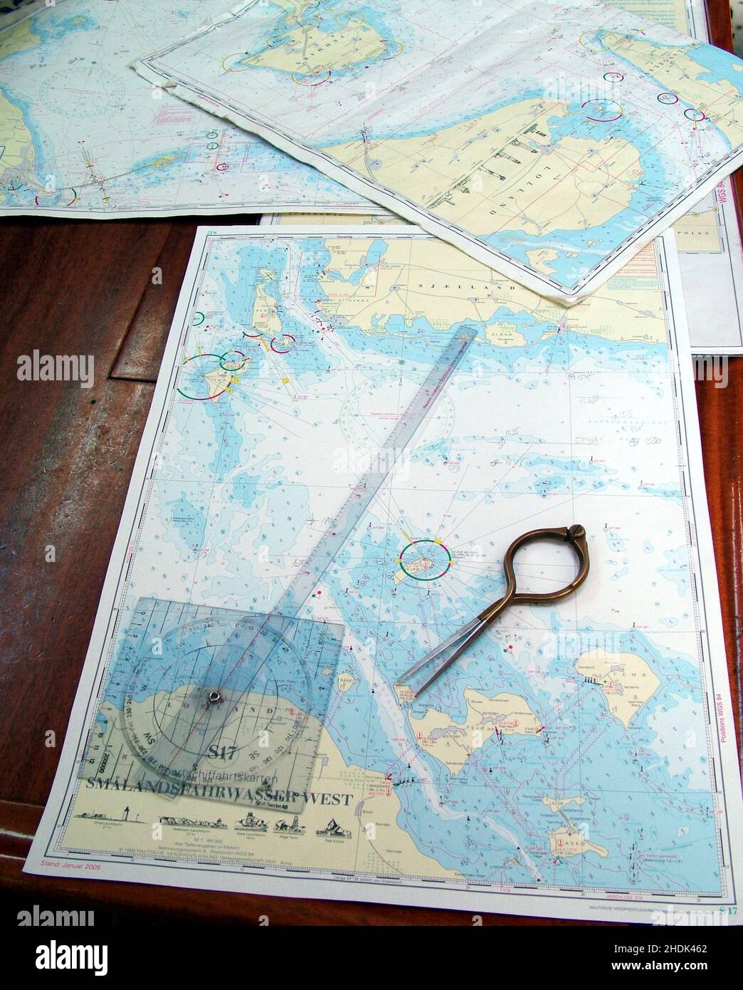 navigation, seamap, navigational equipment, navigations, seamaps, navigational equipments Stock Photo