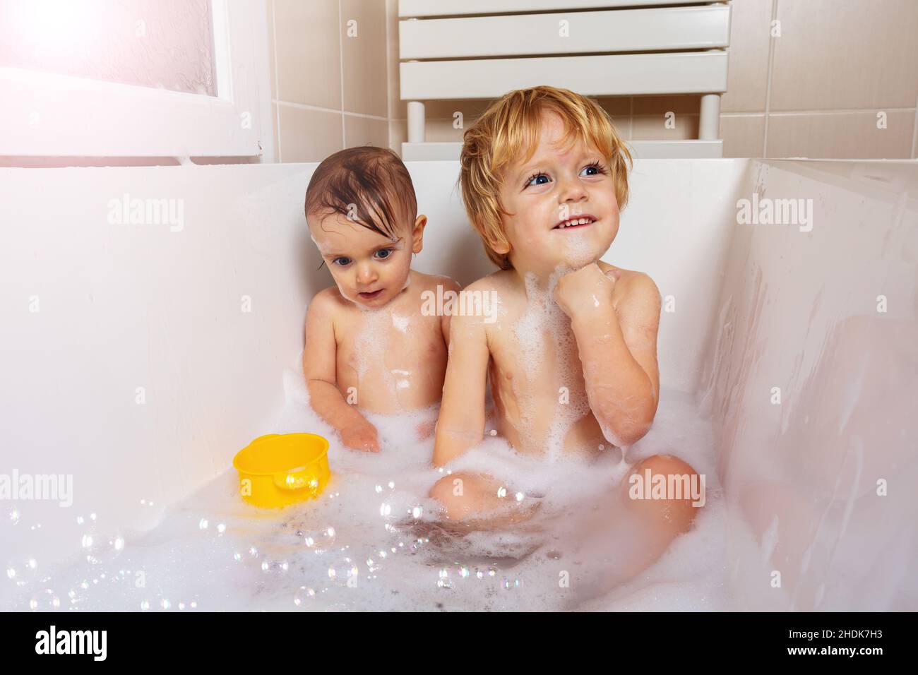 little boys in tub