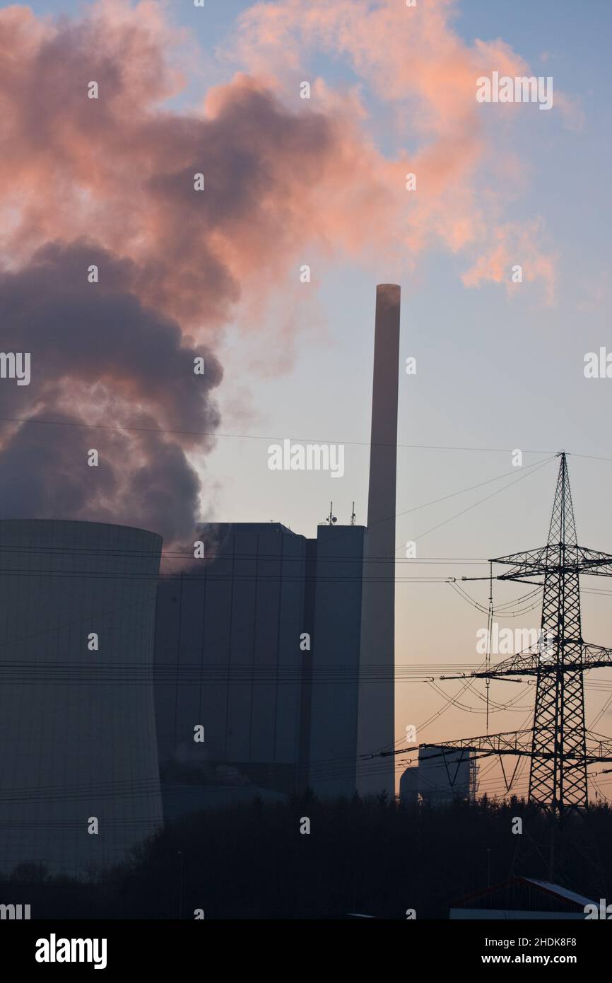 cooling tower, power station, emission, cooling towers, power stations