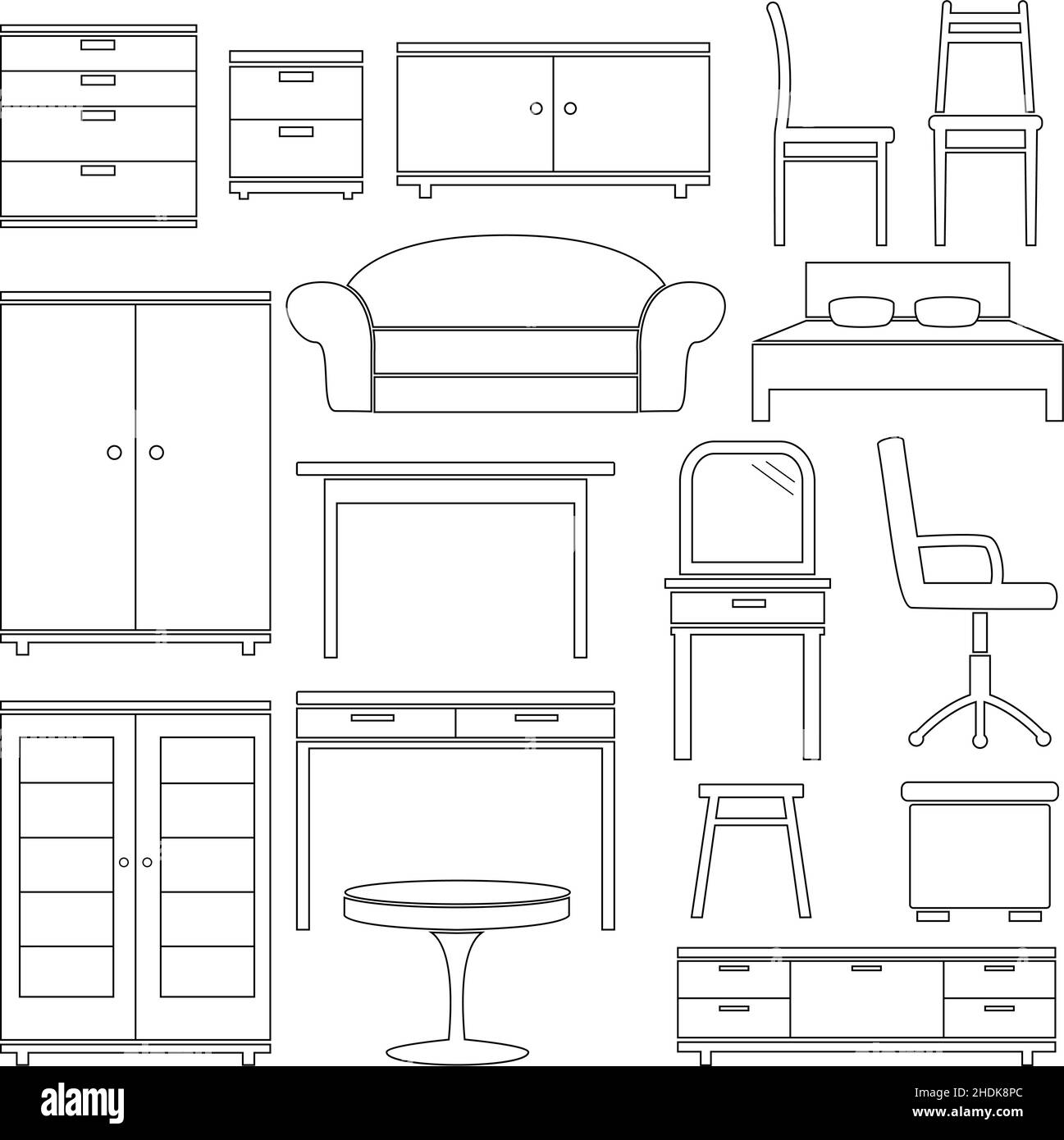 Set of furniture icons, vector illustration Stock Vector Image & Art ...