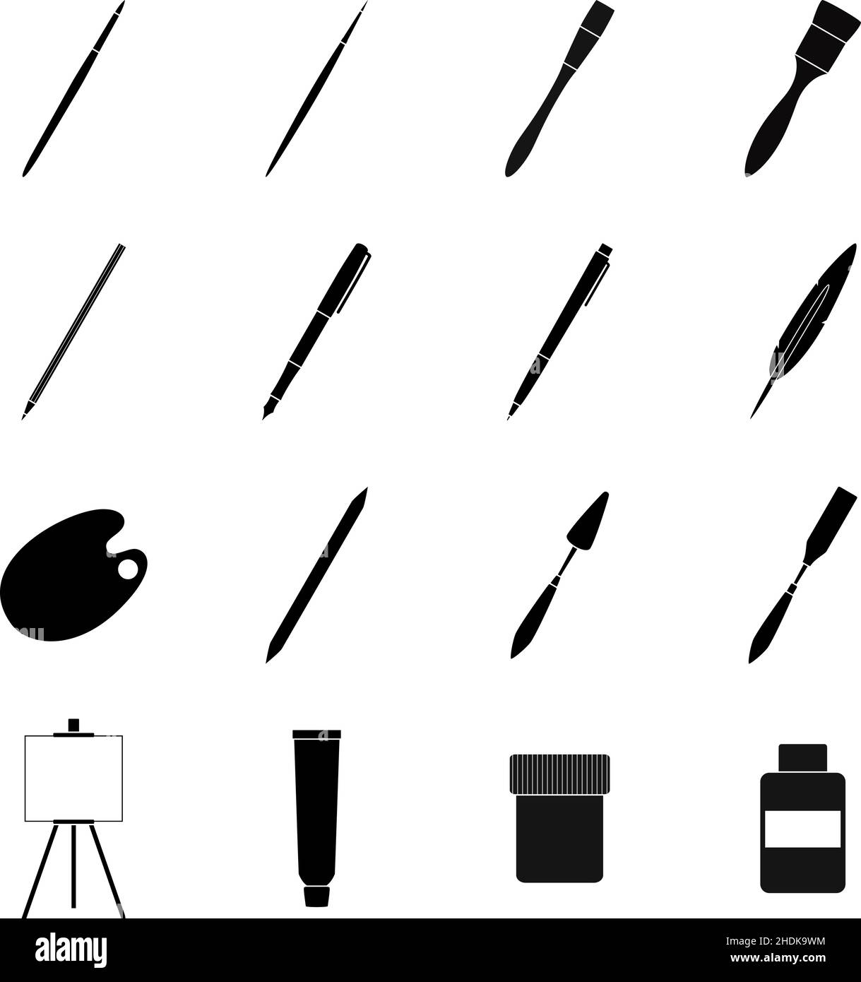 Set of tools for drawing and painting, vector illustration Stock Vector