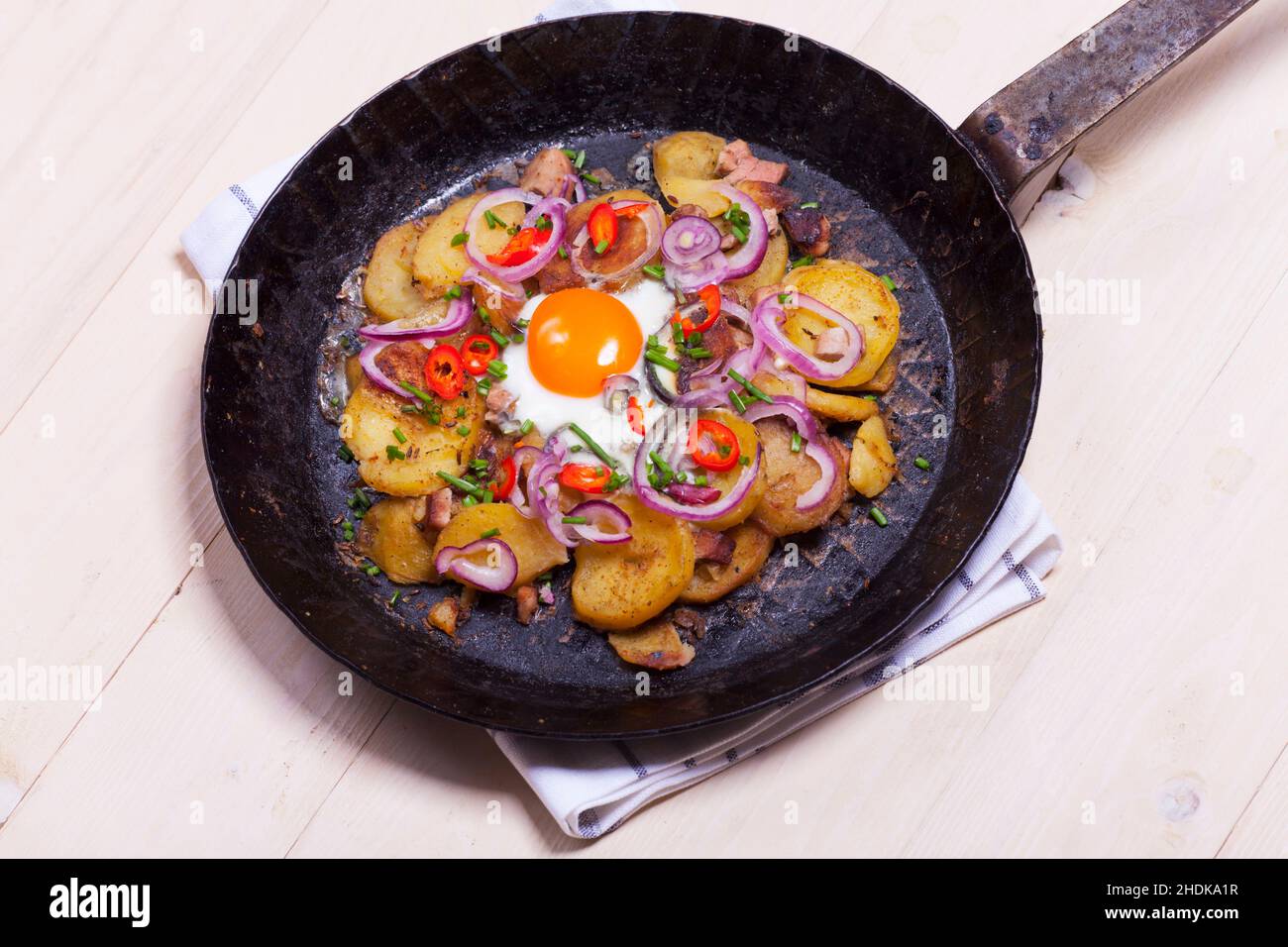 baked potatoes, bacon and potato omelette, baked potatoe, bacon and