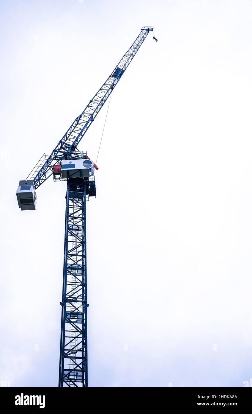 Tower cranes are used to take materials etc quickly from A to B