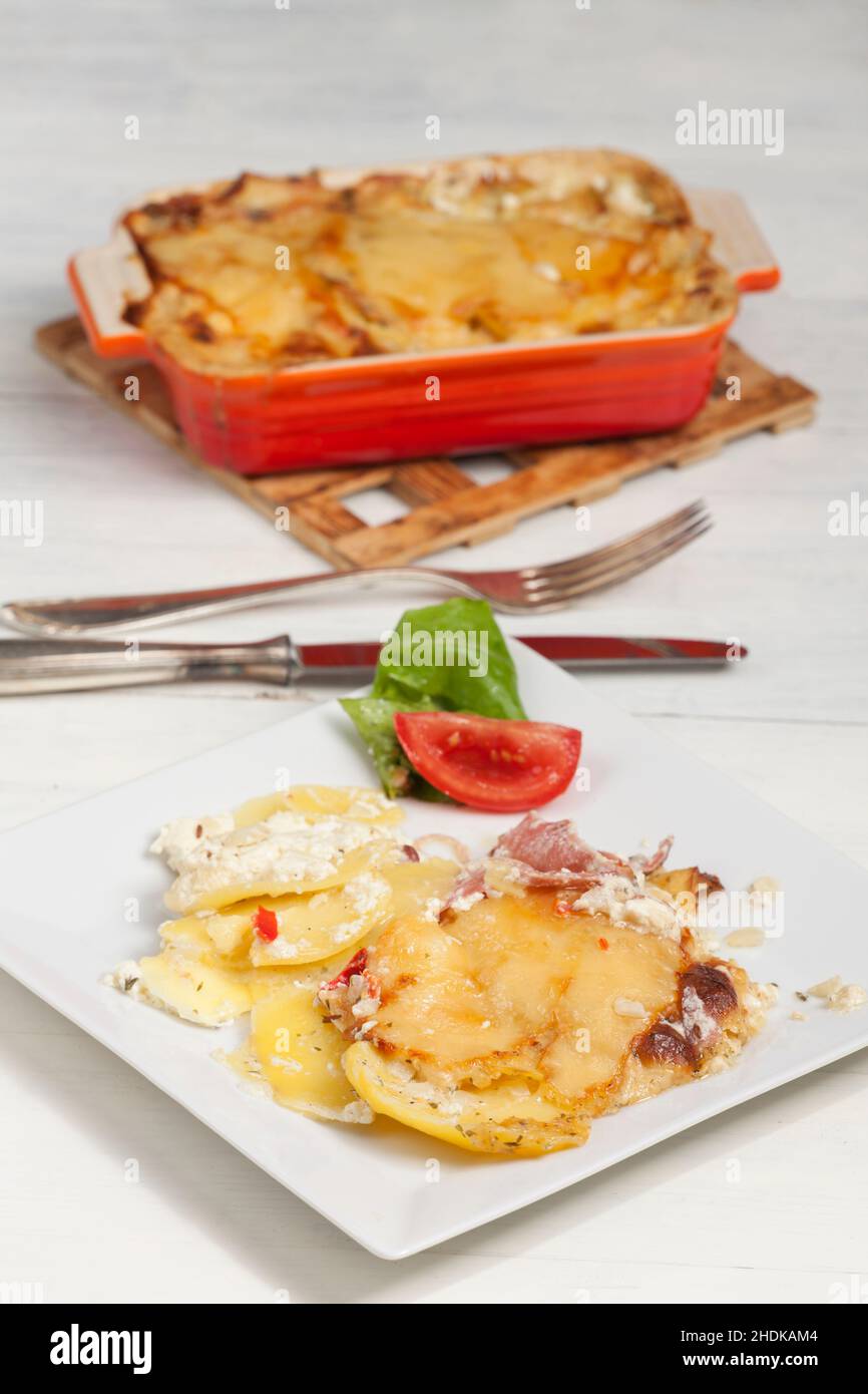 potato casserole, casserole, gratin, potato casseroles Stock Photo Alamy