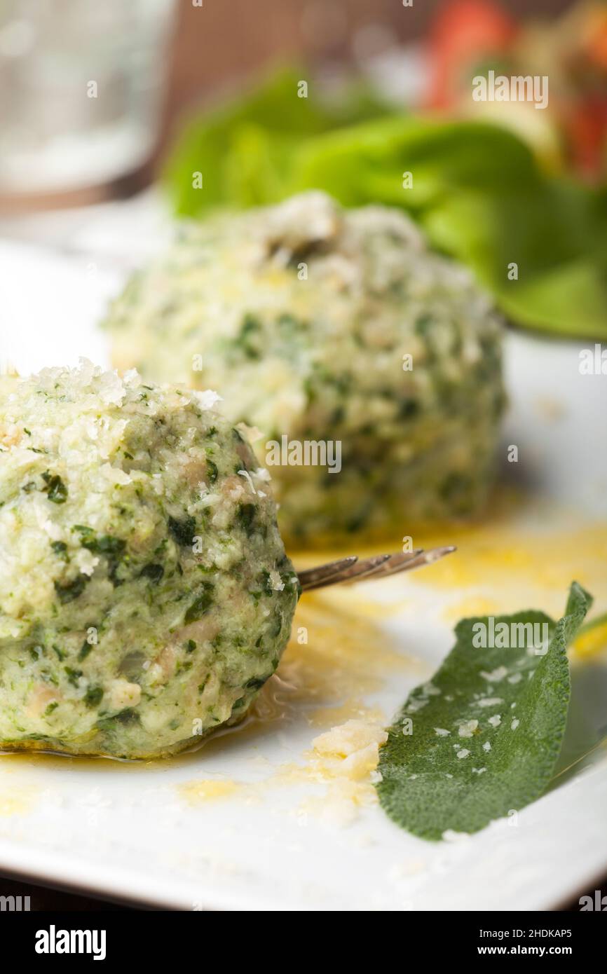 dumplings, strangolapreti, dumpling Stock Photo