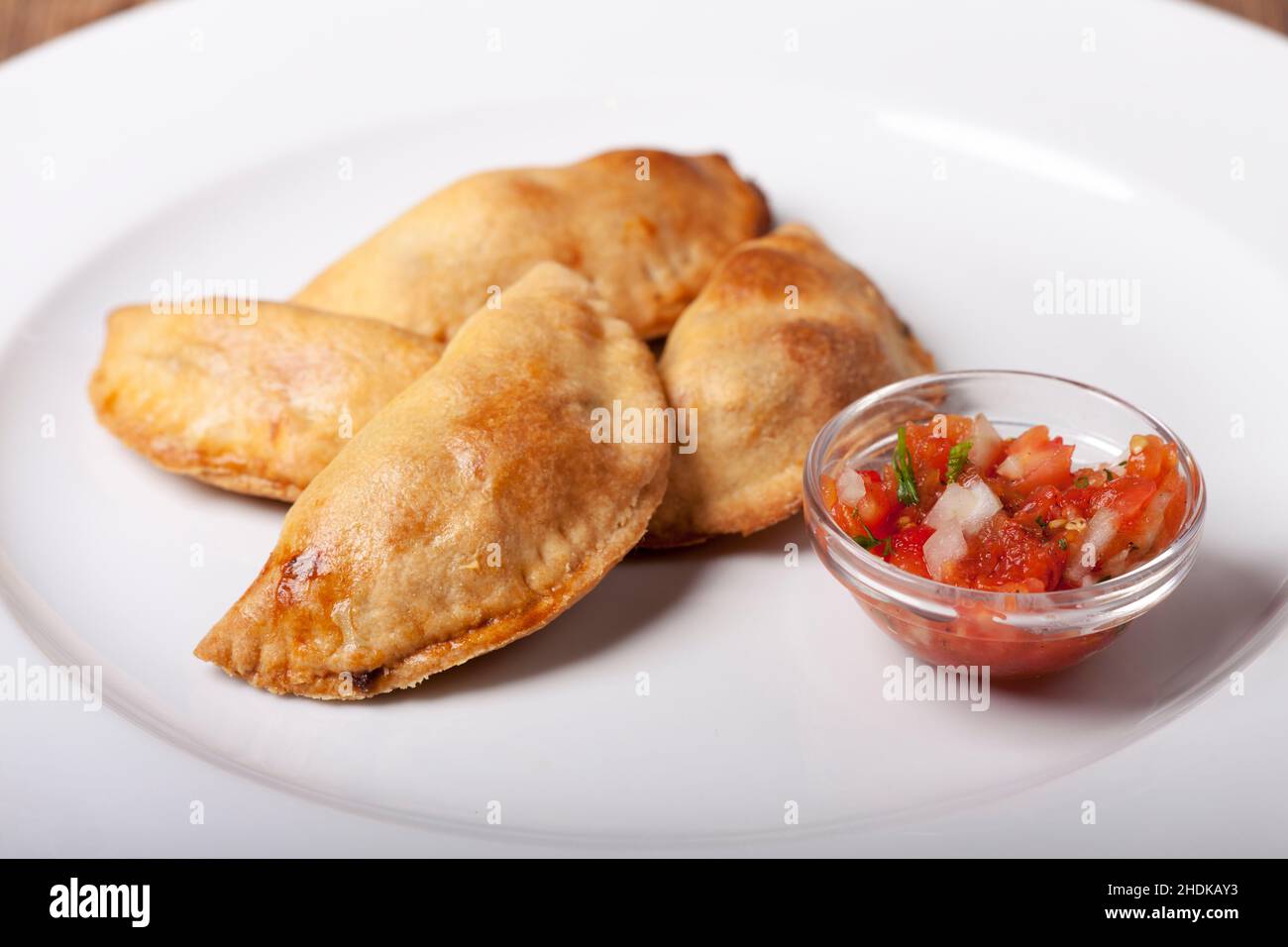 dumplings, salsa, empanada, dumpling, salsas Stock Photo - Alamy