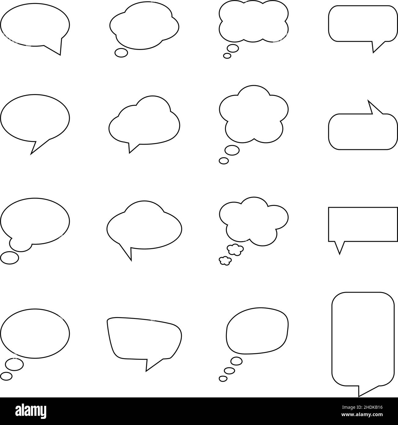 Set of blank speech bubbles, vector illustration Stock Vector