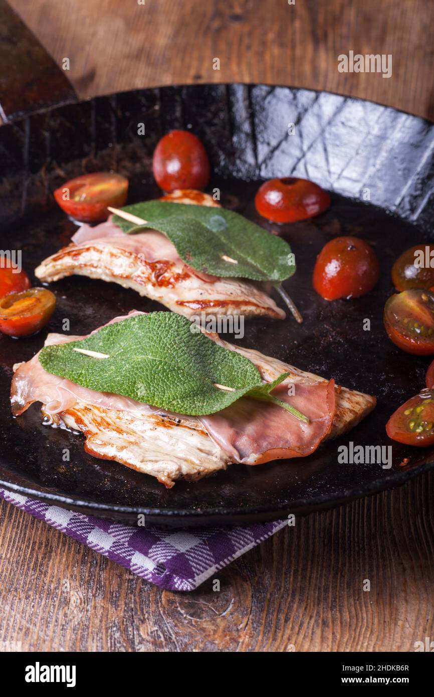 cutlet, veal, saltimbocca, cutlets, veals, saltimboccas Stock Photo Alamy