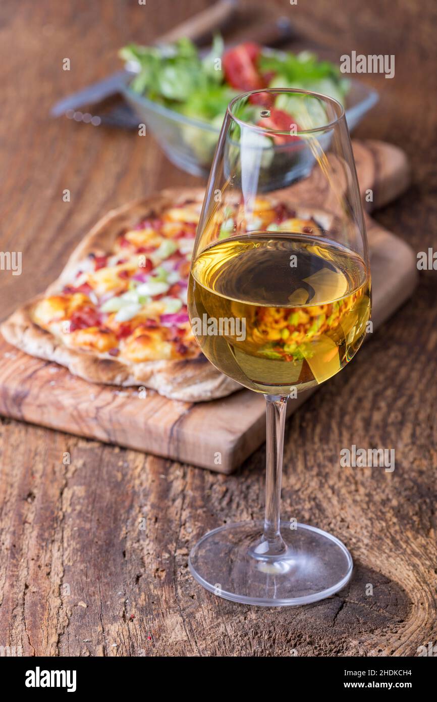 white wine, alsatian cake flame, white wines Stock Photo Alamy