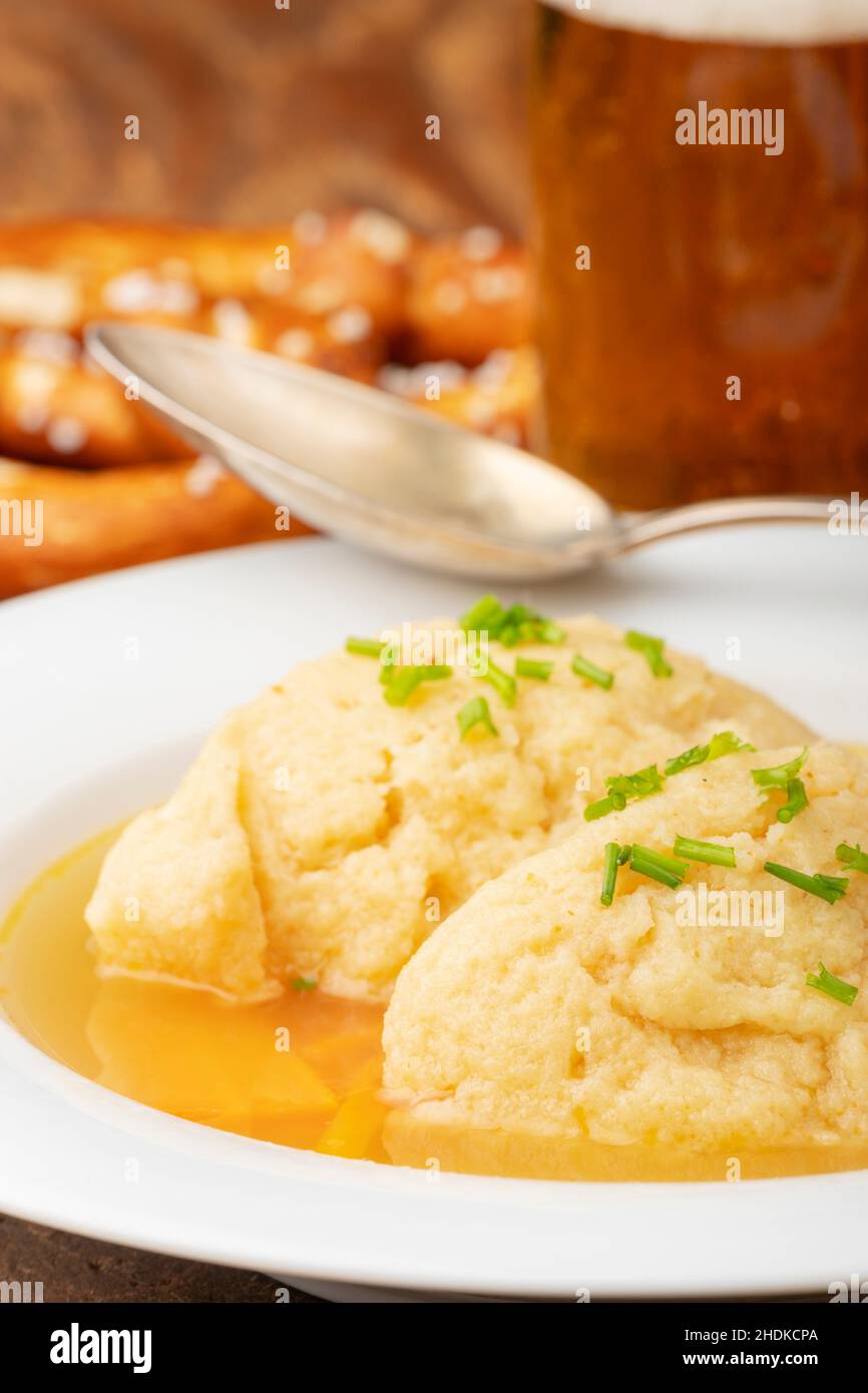 semolina dumpling soup, semolina dumpling soups Stock Photo