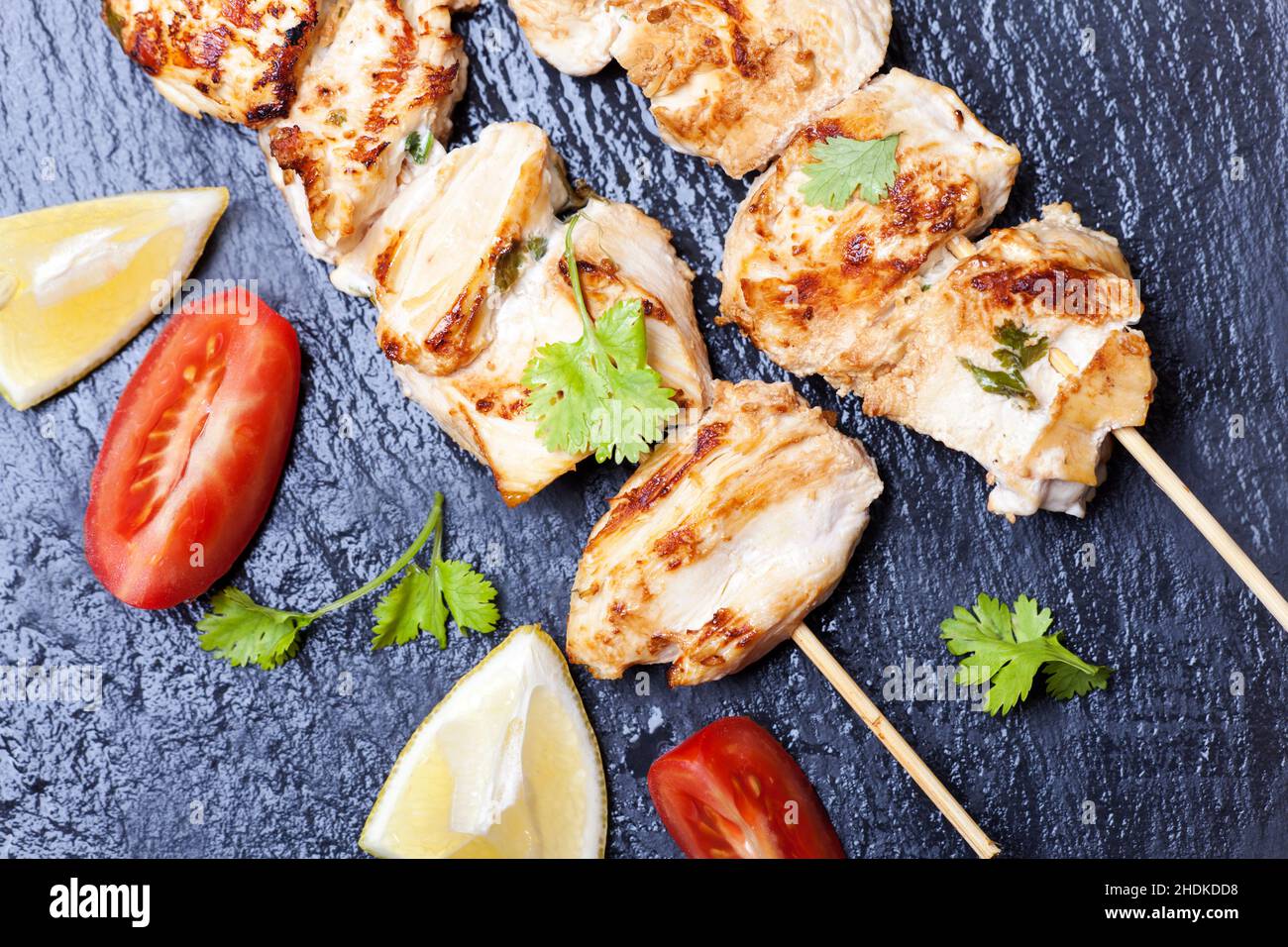 grooved, chicken kebab, grooveds Stock Photo