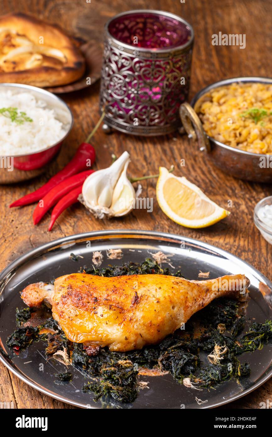 indian cuisine, chicken, indian cuisines, indian food, chickens Stock