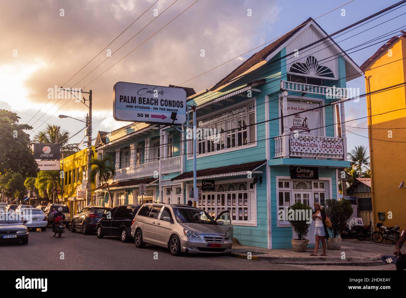 CABARETE, DOMINICAN REPUBLIC DECEMBER 13, 2018 Colorful houses in