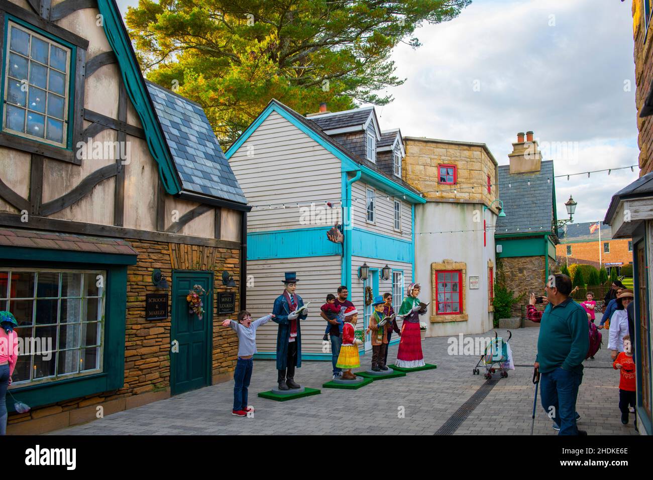 Dickens Village in Edaville Family Theme Park in town of Carver