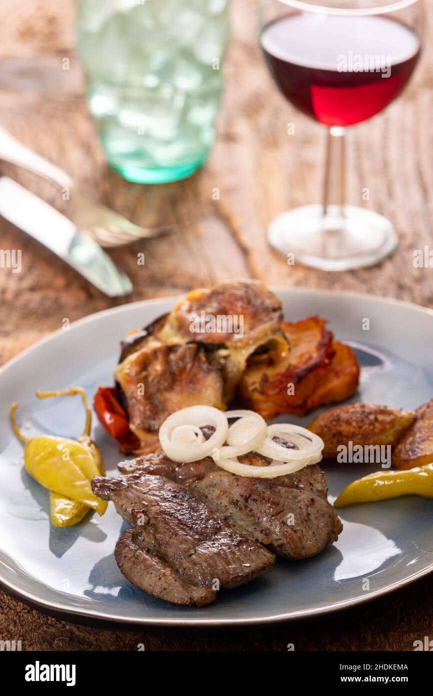 dinner, lamb steak, dinners, lamb steaks Stock Photo - Alamy