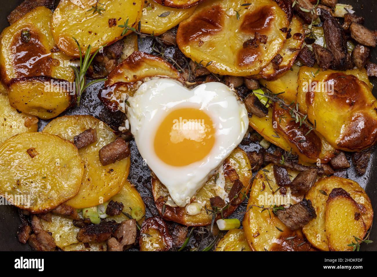 fried egg, baked potatoes, favorite dish, fried eggs, baked potatoe, favorite dishs Stock Photo