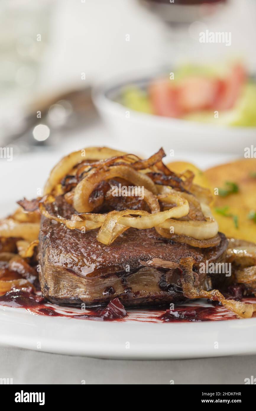 beef steak, onion roast beef, beef steaks Stock Photo Alamy