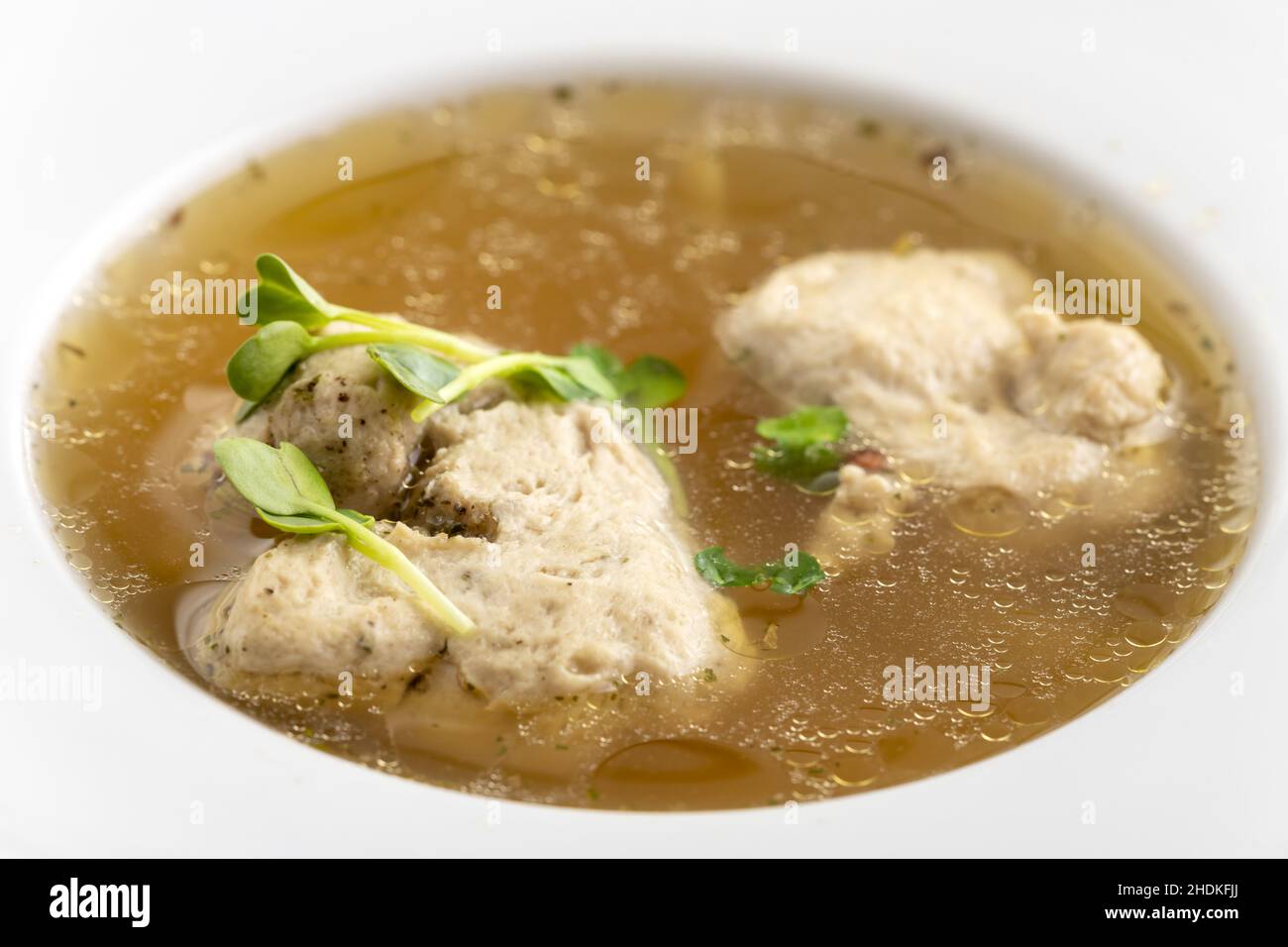 semolina dumpling soup Stock Photo