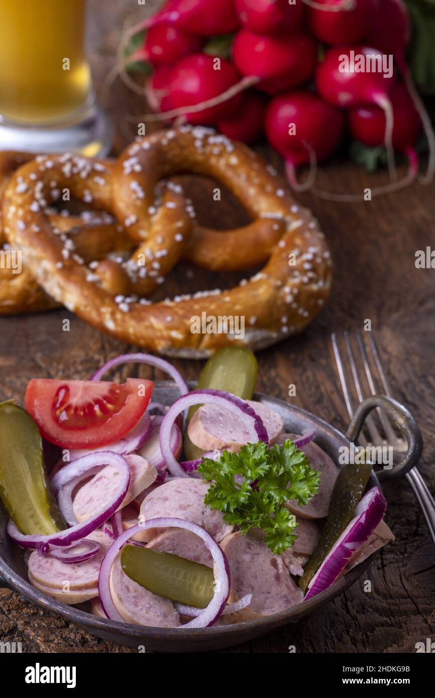 sausage salad, sausage salads Stock Photo Alamy