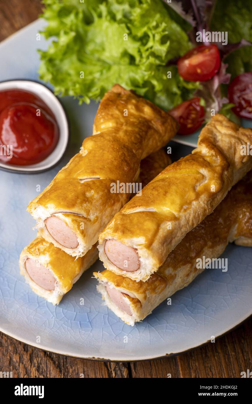lunch, pigs in a blanket, lunch time, pigs in a blankets Stock Photo