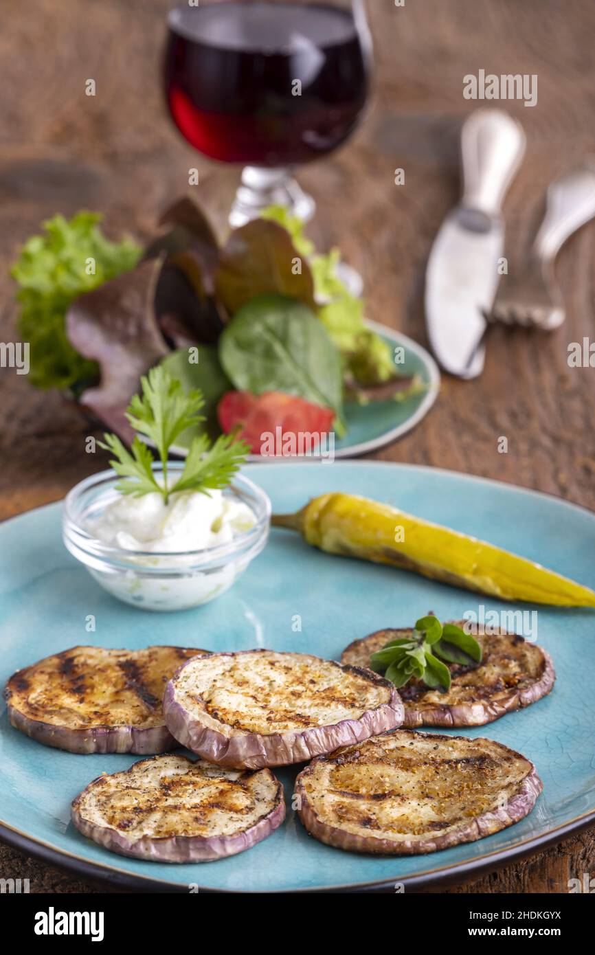 eggplant, antipasto, grilled vegetables, eggplants, antipastos Stock