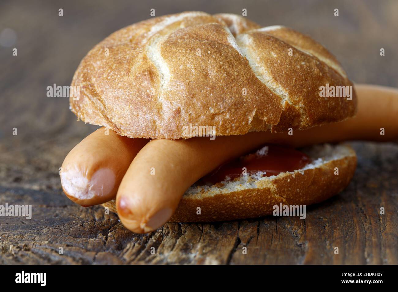 sausages, ham sandwich, sausage, ham sandwichs Stock Photo Alamy