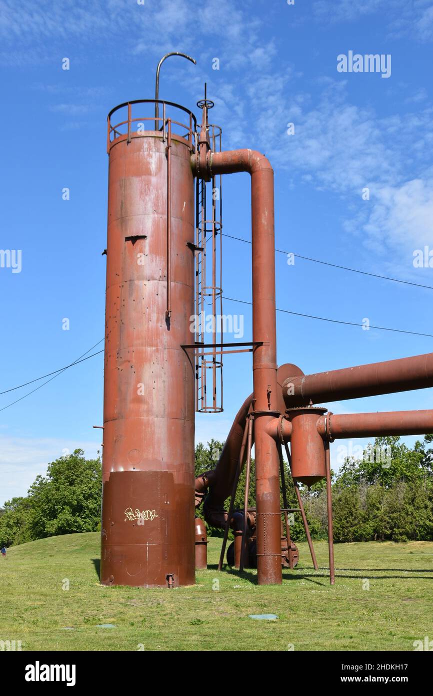 The old gas plant at Gas Works Park, Fremont, Seattle, Washington Stock