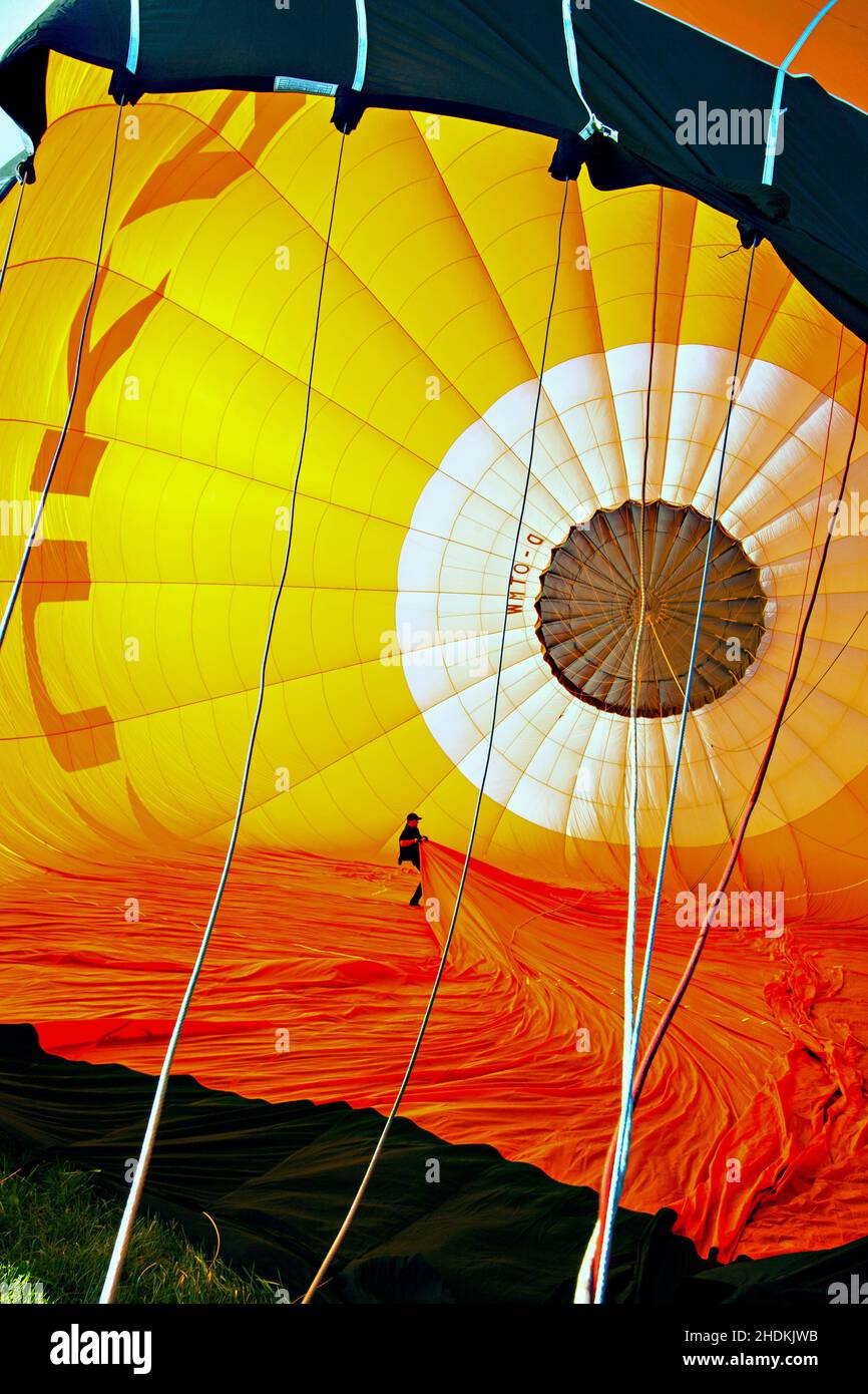 hot air balloon, preparation, hot air balloons, preparations Stock