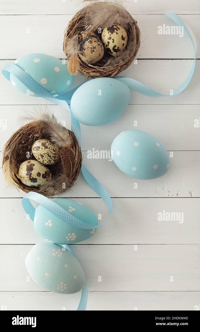 quail, easter decoration, quails, easter decorations Stock Photo
