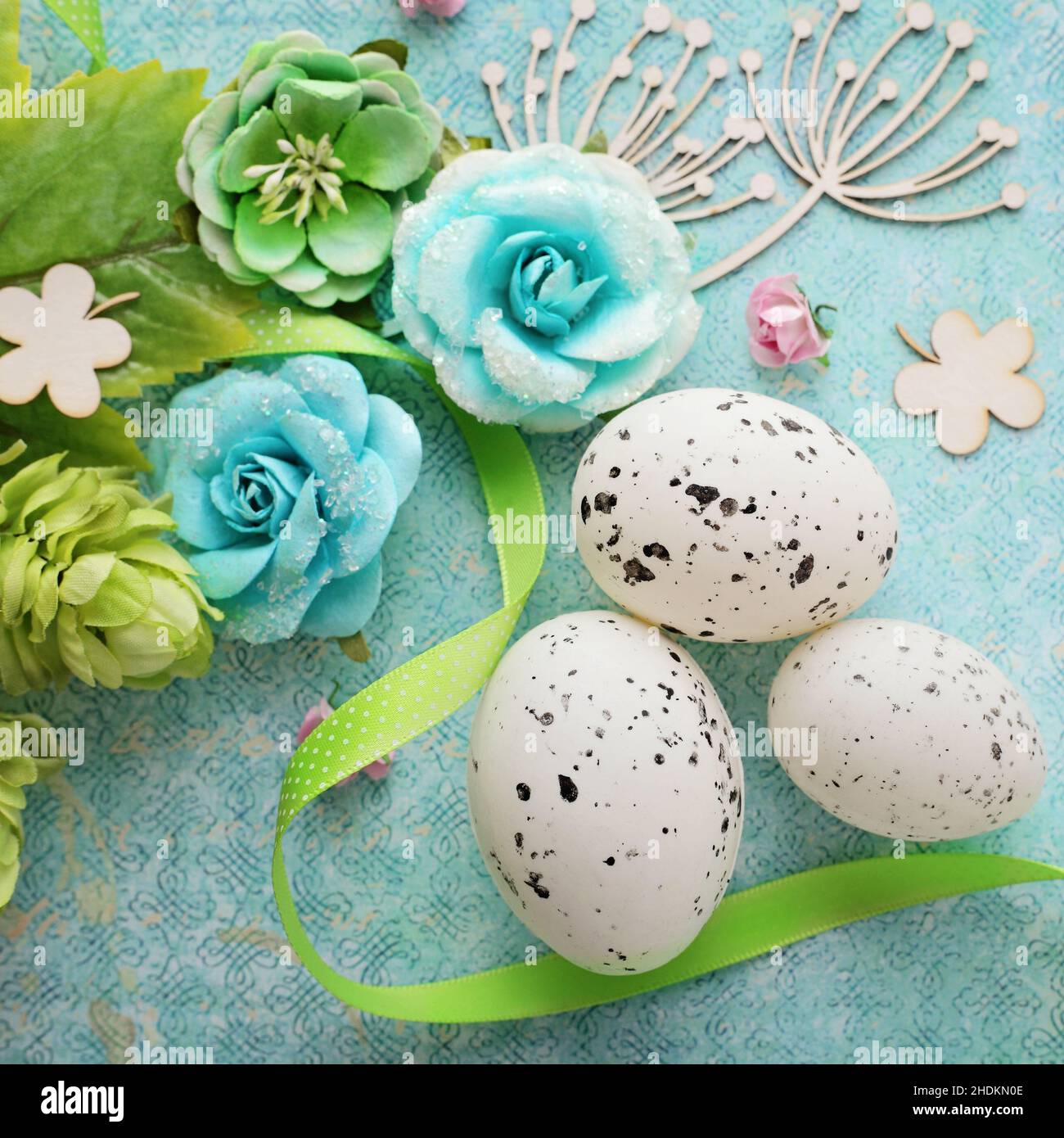 quail, easter decoration, quails, easter decorations Stock Photo