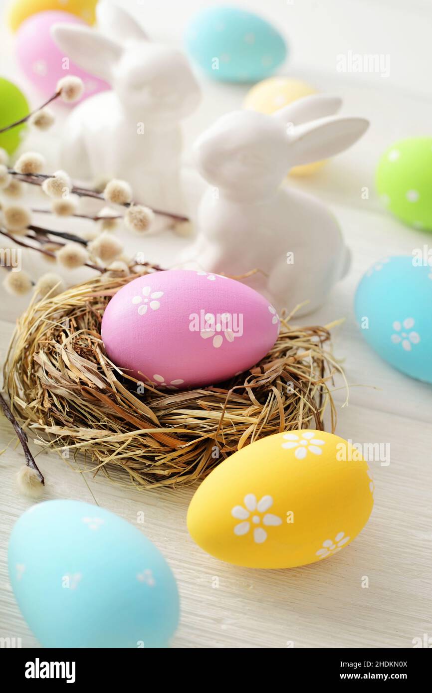 easter, easter egg, easter nest, easters, easter eggs Stock Photo