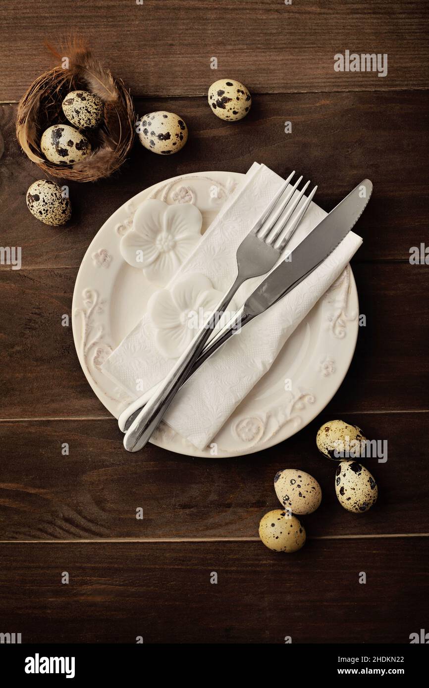 easter, place setting, easter breakfast, easters, easter breakfasts Stock Photo