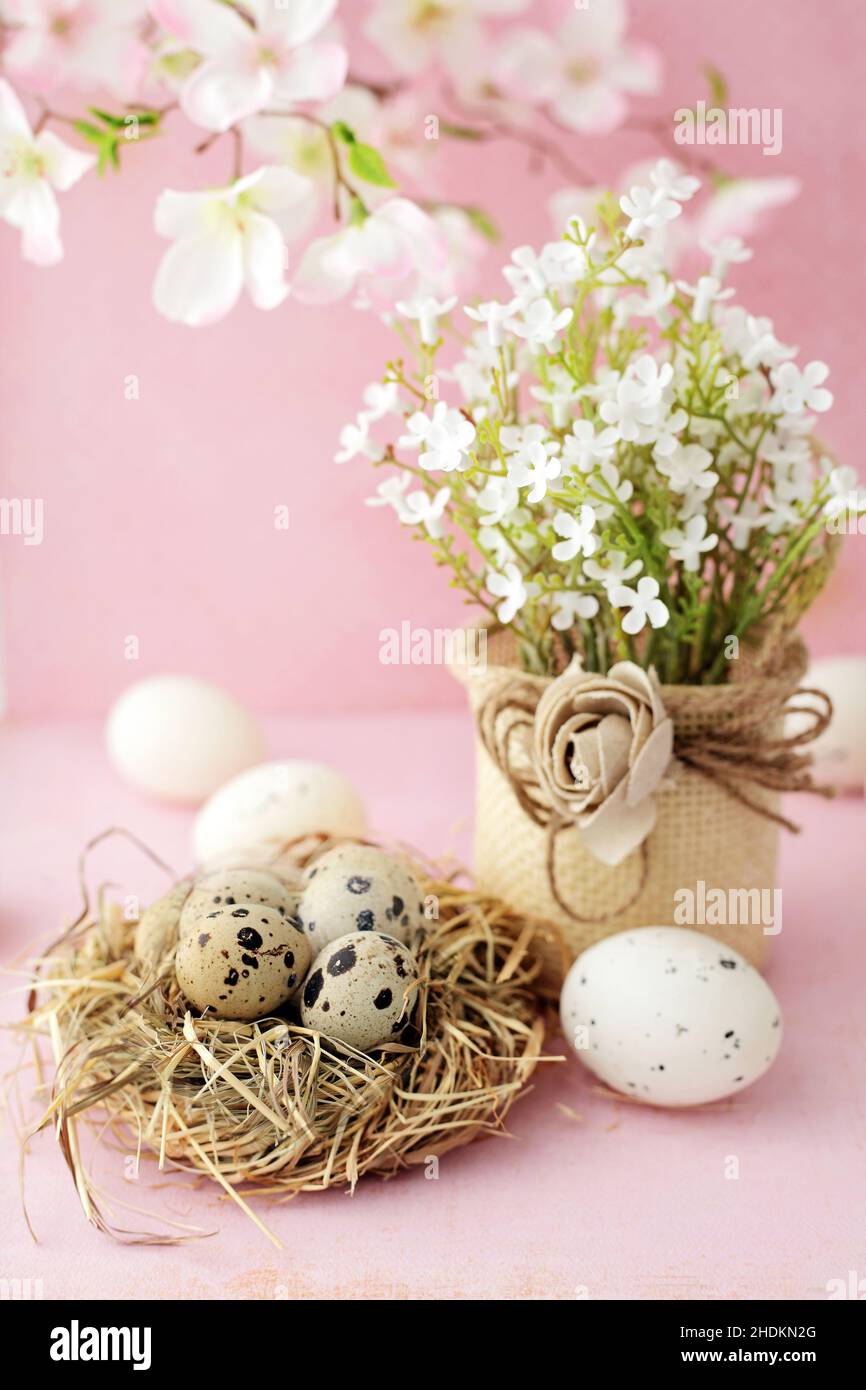 easter decoration, bird's nest, happy easter, easter decorations, bird's nests, happy easters Stock Photo