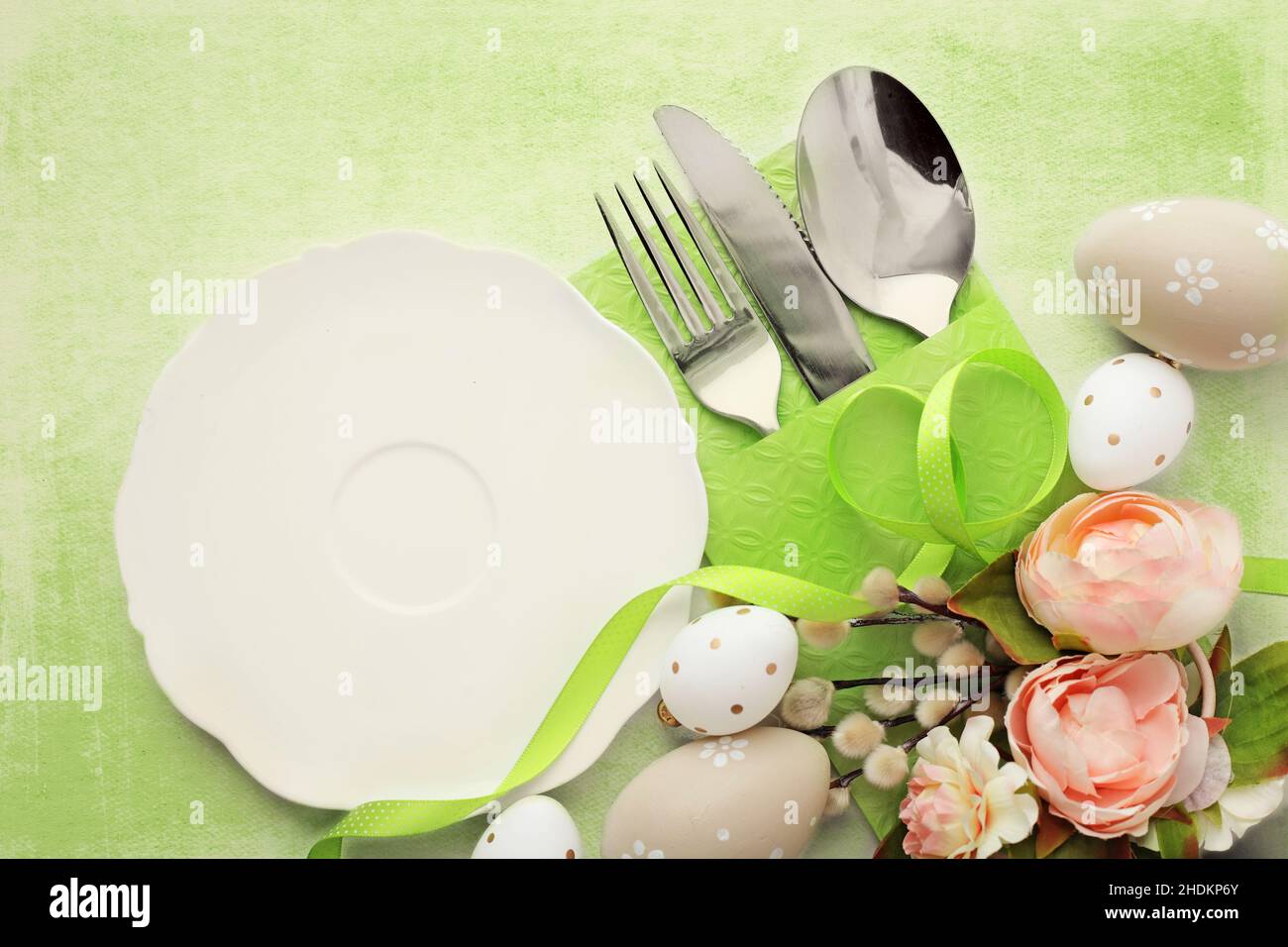 easter, dishware, place setting, easter breakfast, easters, crockery, dishwares, easter breakfasts Stock Photo