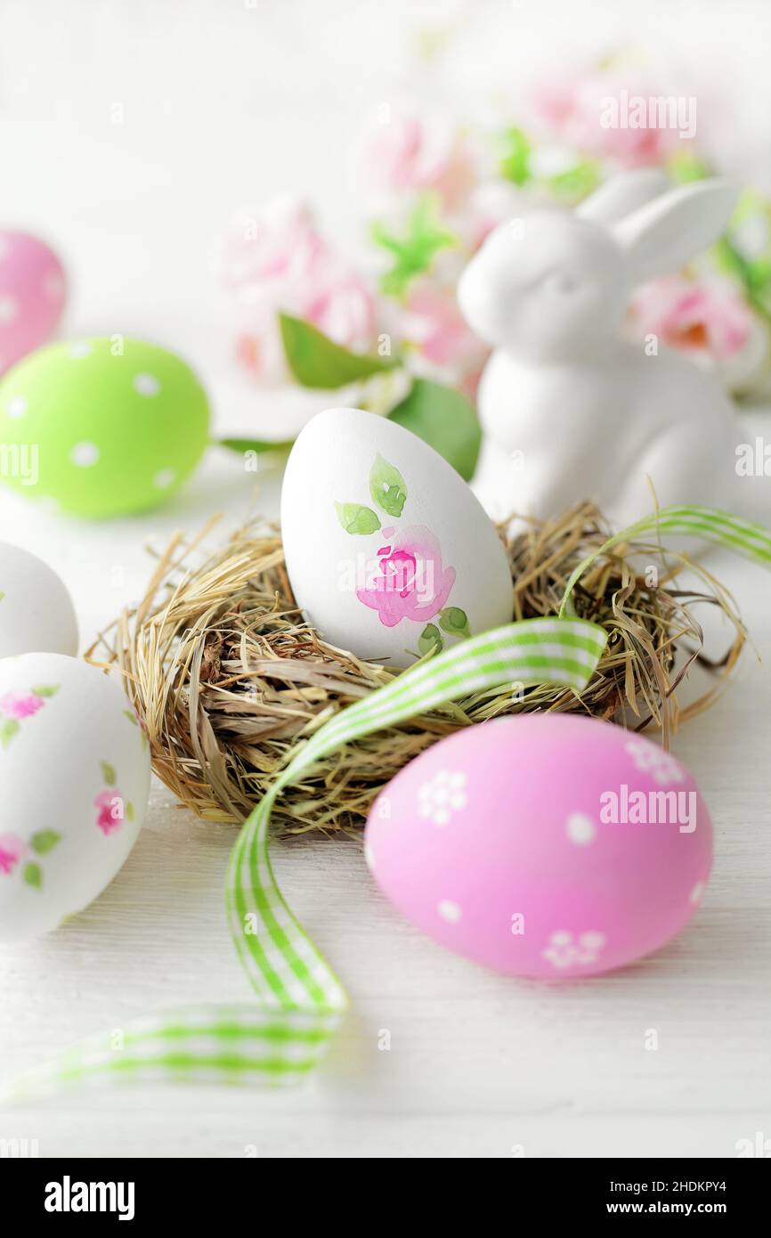 easter, easter egg, easter nest, easters, easter eggs Stock Photo