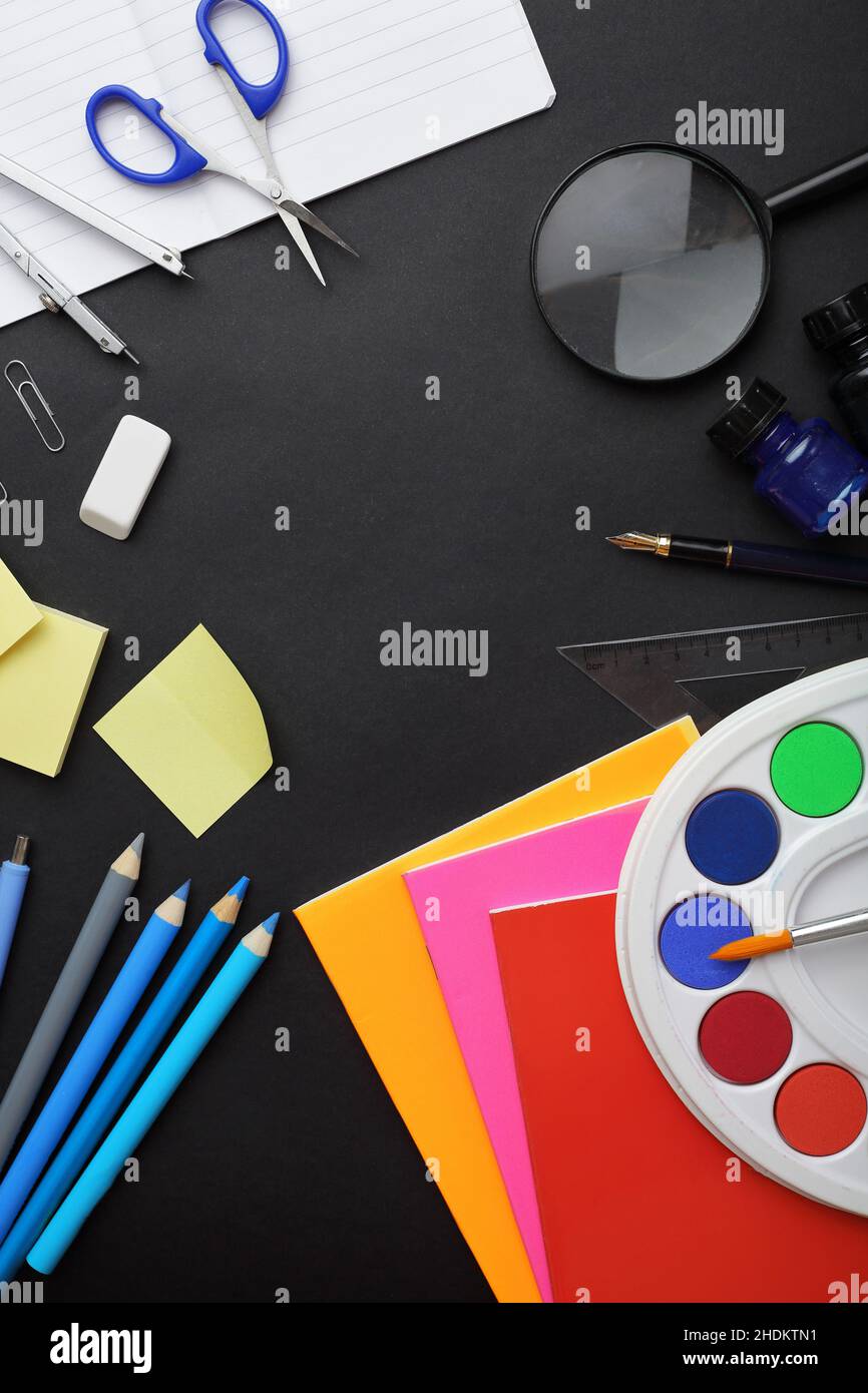 school supplies, stationery, stationeries Stock Photo Alamy