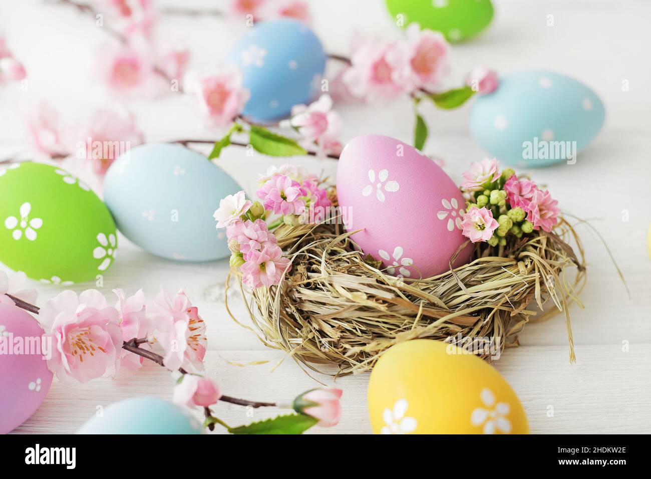 easter egg, easter nest, easter decoration, easter eggs, easters, easter decorations Stock Photo