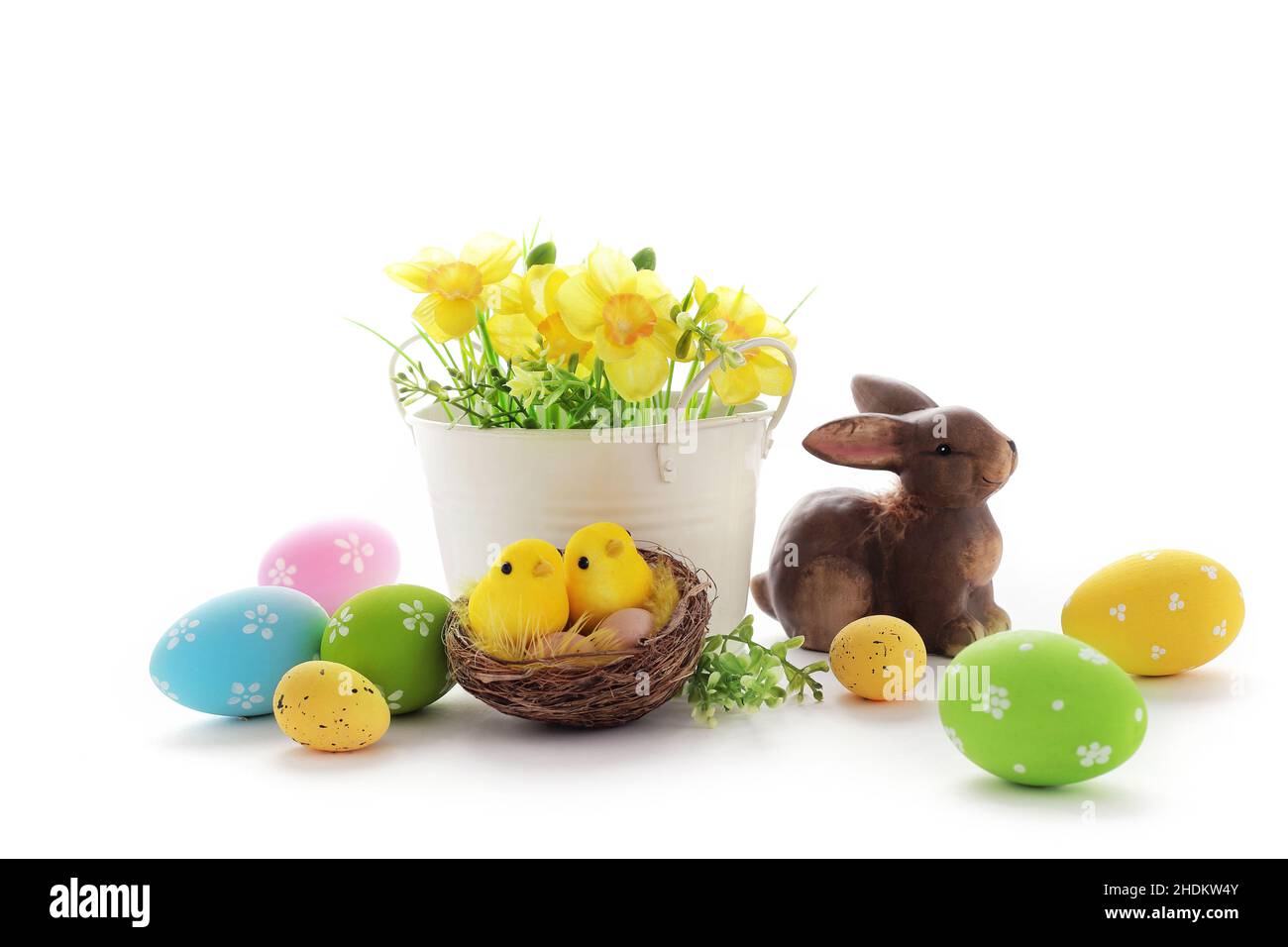 Daffodils easter eggs on Cut Out Stock Images Pictures Alamy