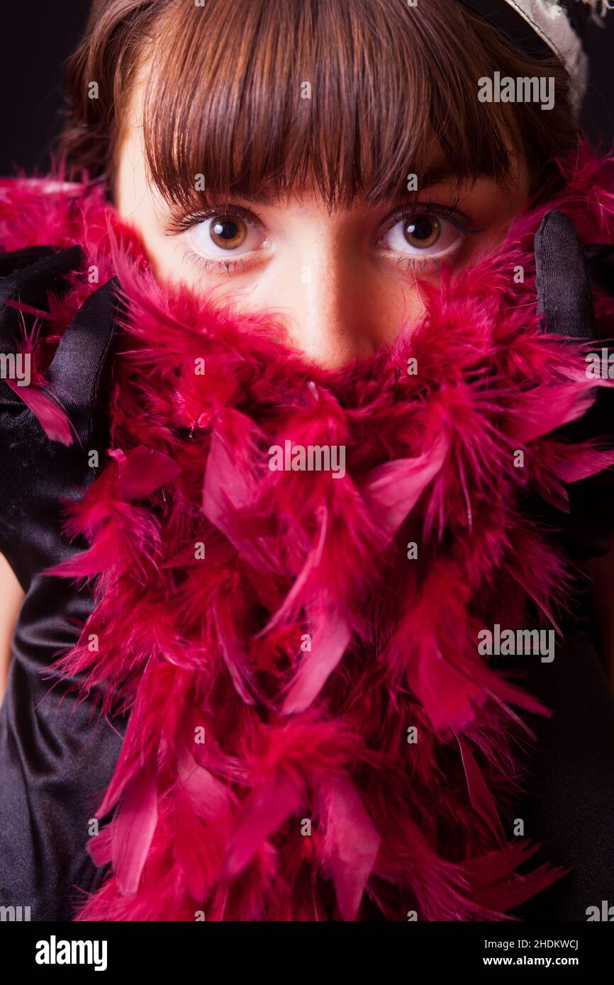 feather boa, dress up, feather boas, dress ups Stock Photo Alamy