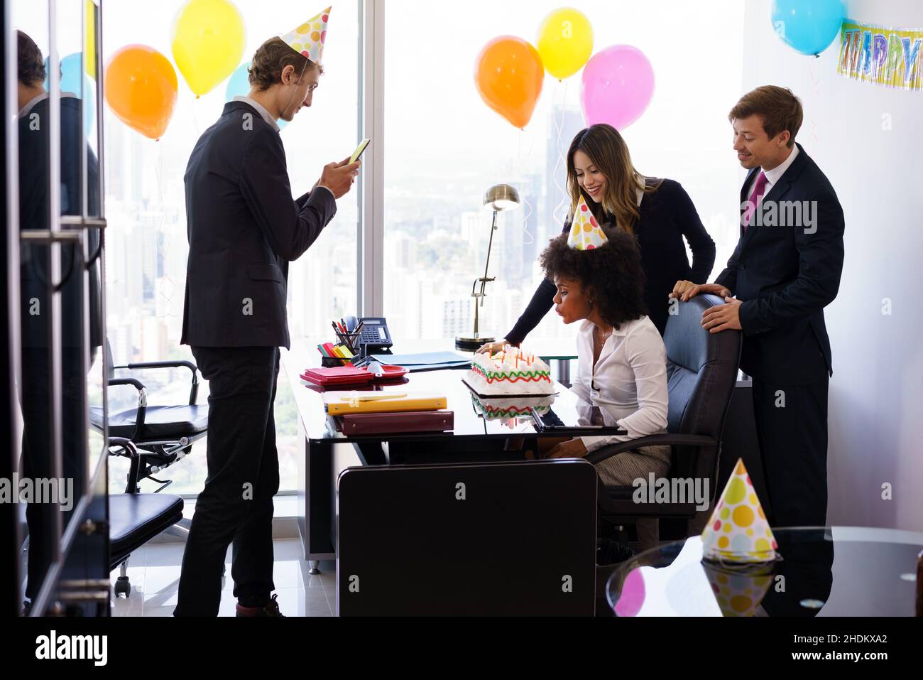 business, birthday, colleagues, birthday cake, corporate, negocios, birthdays, colleague, birthday cakes Stock Photo