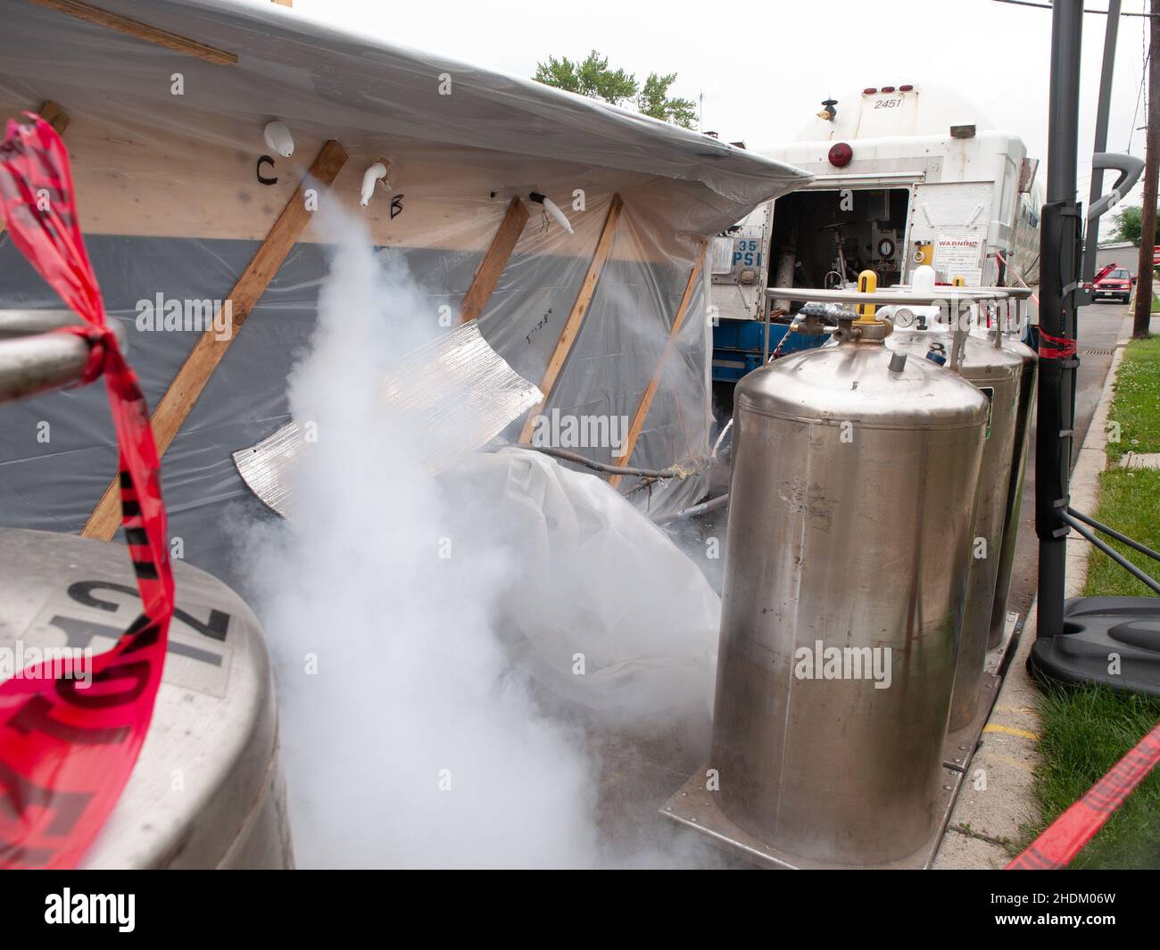 Liquid Nitrogen Tanks LNO2 with offgassing. Liquid nitrogen—LN2 Stock