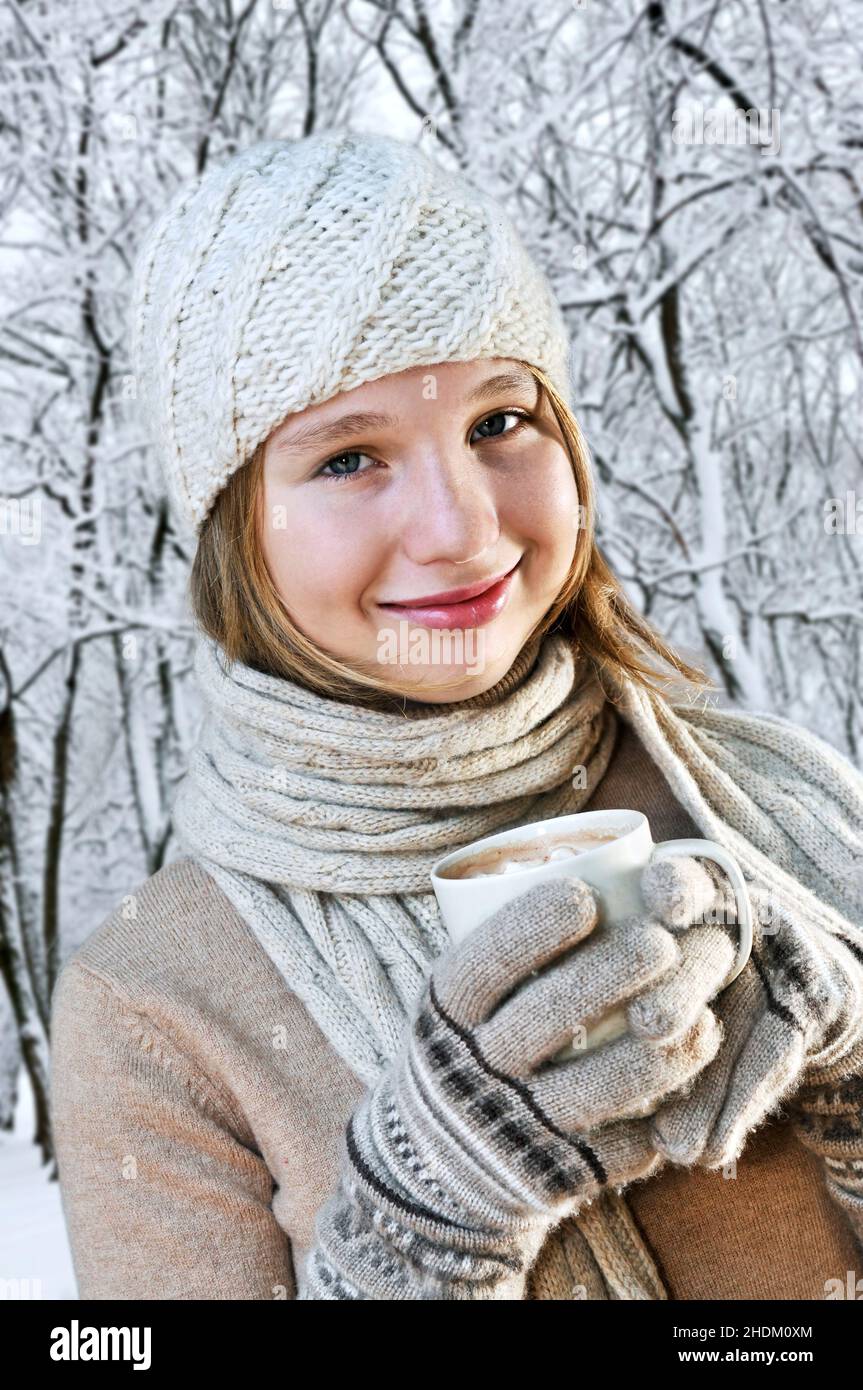 Girl Eating And Drinking Winter Winter Clothing Girls Food And Drink Winters Warm Clothing