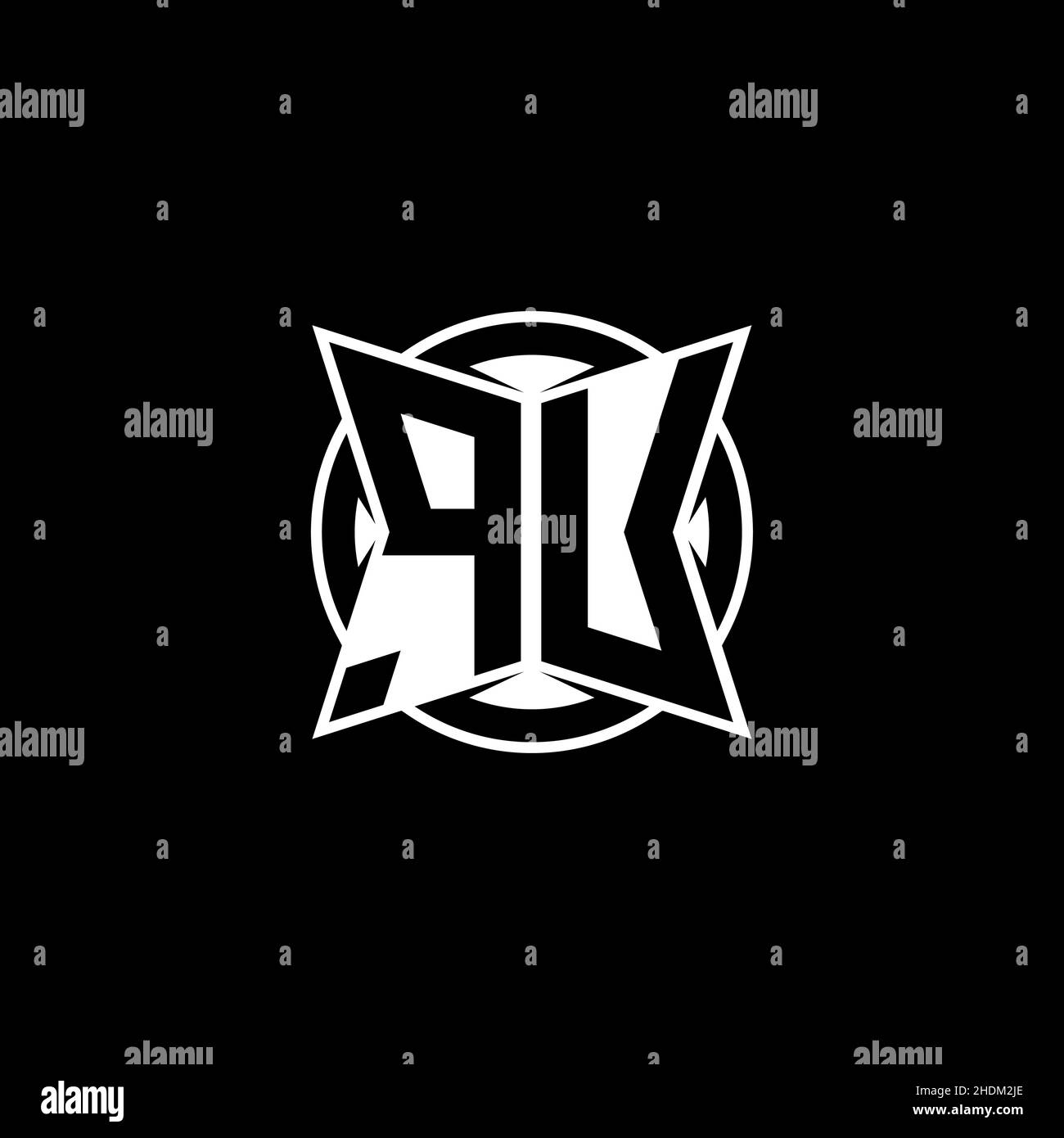 PU Monogram logo letter with simple modern shape style design. Circle ...