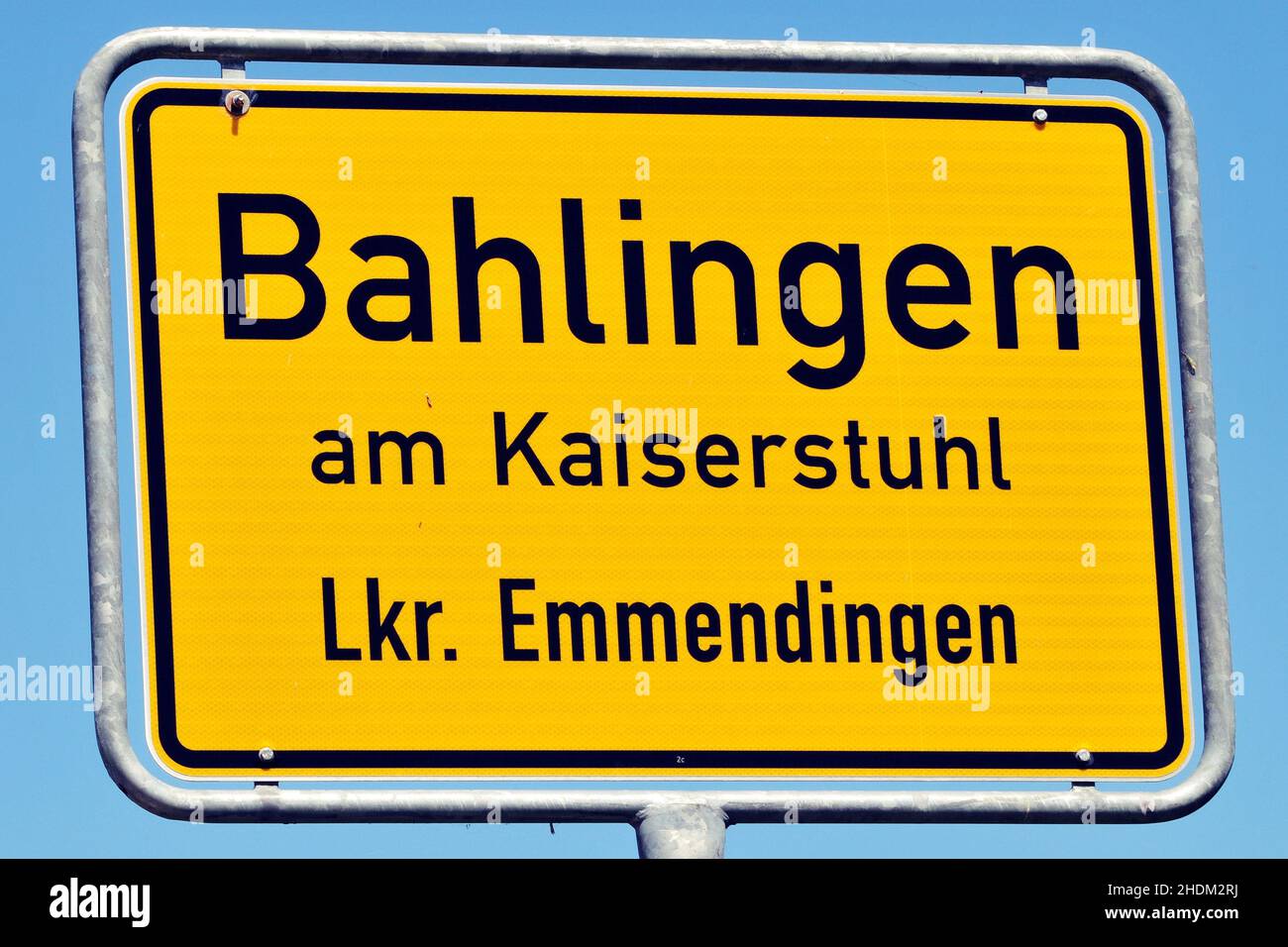 city sign, bahlingen am kaiserstuhl, place name signs Stock Photo