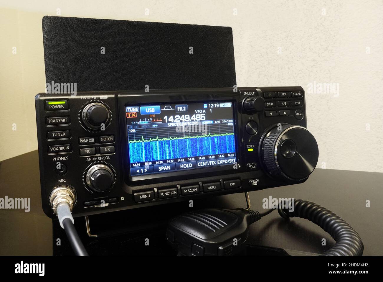 A Modern high frequency radio amateur transceiver closeup Stock Photo