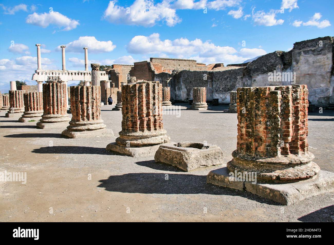 Shot from the ruins of the roman city of Pompeii, destroyed by a volcanic eruption. Stock Photo